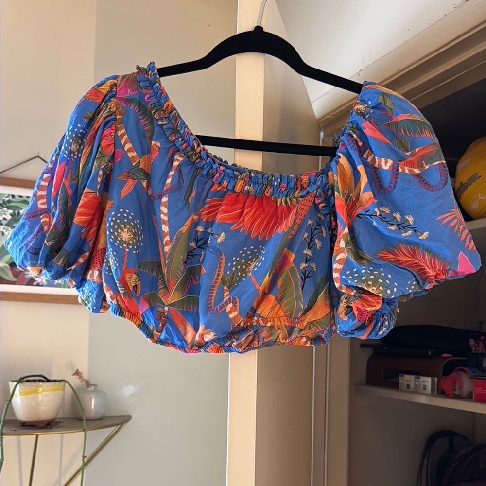 FARM Rio Off-Shoulder Crop Top